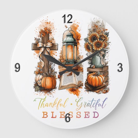 Dankful Grateful Blessed Grote Klok (Voorkant)