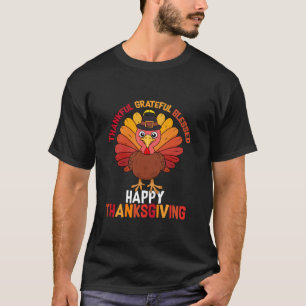 Dankful Grateful Blessed Happy Thanksgiving Famil T-shirt