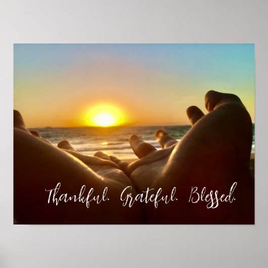 Dankful Grateful Blessed Hawaiian Sunrise Poster (Voorkant)