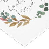 Dankful Grateful Blessed Herfst Leaf Rustic Modern Lange Tafelloper (Hoek)