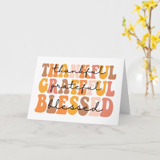 Dankful Grateful Blessed Kaart (Gele Bloem)