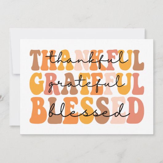 Dankful Grateful Blessed Kaart (Voorkant)