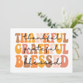 Dankful Grateful Blessed Kaart (Staand voorkant)