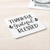 Dankful Grateful Blessed Kartonnen Onderzetters (Schuin)