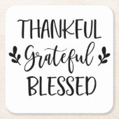 Dankful Grateful Blessed Kartonnen Onderzetters (Voorkant)
