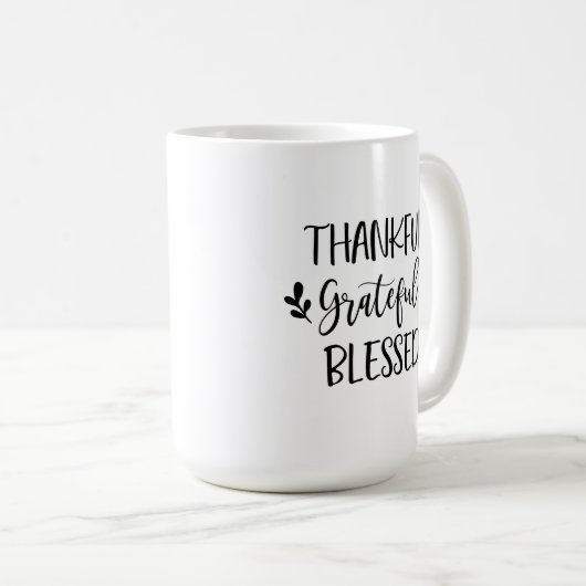 Dankful Grateful Blessed Koffiemok (Voorkant rechts)