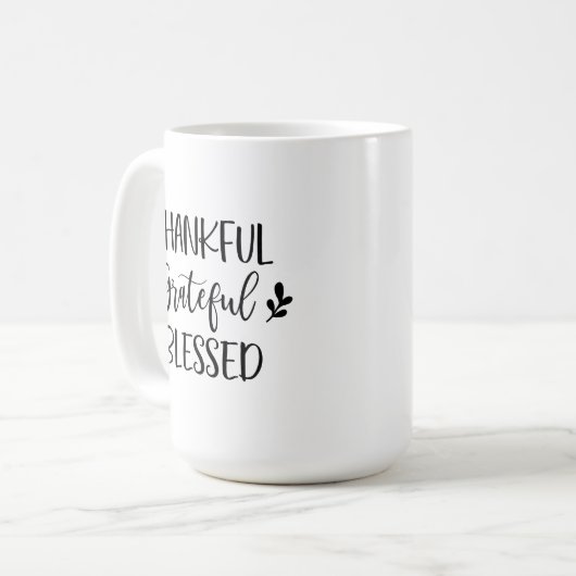 Dankful Grateful Blessed Koffiemok (Voorkant links)