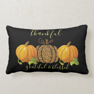 Dankful Grateful Blessed Leopard Pumpkin Kussen