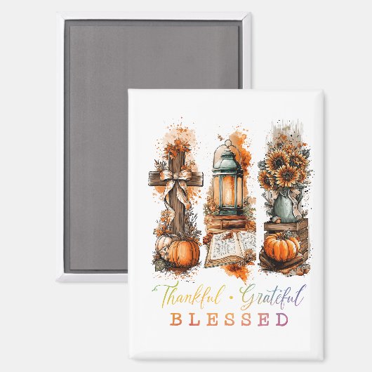 Dankful Grateful Blessed Magneet (Voorkant / Achterkant)