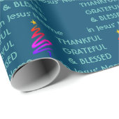 DANKFUL GRATEFUL BLESSED | Naam van Jezus | Kerstm Cadeaupapier (Rol Hoek)