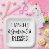 Dankful Grateful Blessed Papieren Bordje (Feest)