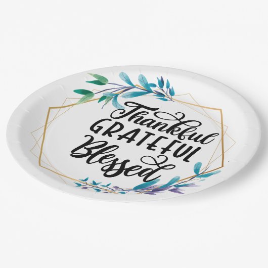 Dankful Grateful Blessed Papieren Bordje (Gekanteld)