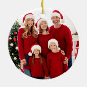 Dankful Grateful Blessed PHOTO BACK Red Keramisch Ornament (Achterkant)