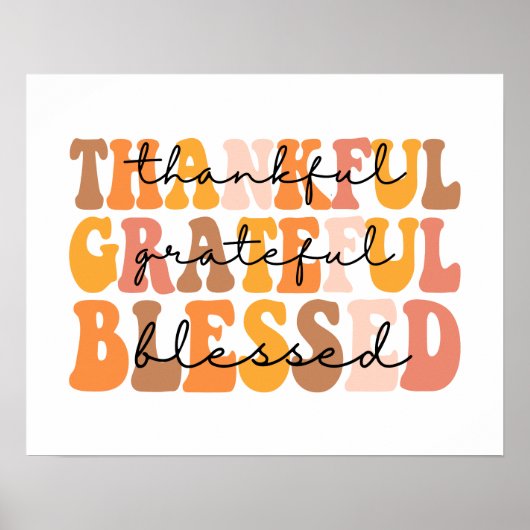 Dankful Grateful Blessed Poster (Voorkant)