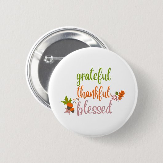 Dankful Grateful Blessed Ronde Button 5,7 Cm (Voorkant /achterkant)
