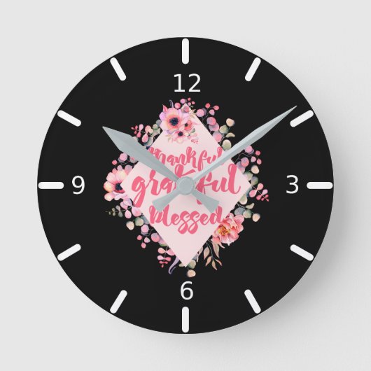 Dankful Grateful Blessed Ronde Klok (Voorkant)