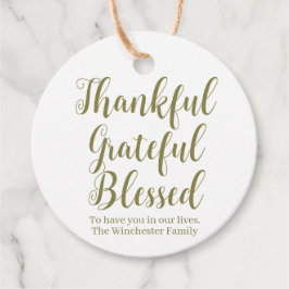 Dankful Grateful Blessed sage scriptvakantie Bedankjes Labels