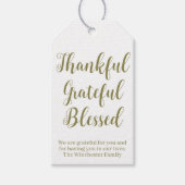 Dankful Grateful Blessed sage scriptvakantie Cadeaulabel (Voorkant)