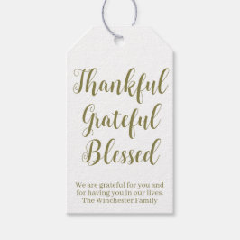 Dankful Grateful Blessed sage scriptvakantie Cadeaulabel