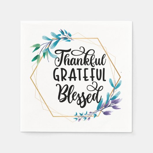 Dankful Grateful Blessed Servet (Voorkant)