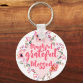 Dankful Grateful Blessed Sleutelhanger (Voorkant)