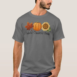 Dankful Grateful Blessed Sunflower Leaf Pumpkin A T-shirt