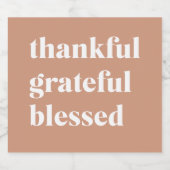 Dankful Grateful Blessed | THANKSGIVING Bier Etiket (Enkel label)