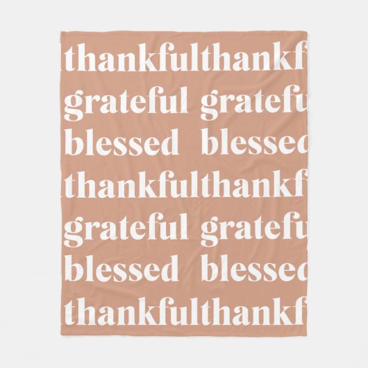Dankful Grateful Blessed | THANKSGIVING Fleece Deken (Voorkant)