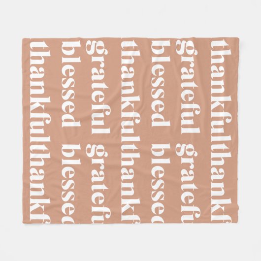 Dankful Grateful Blessed | THANKSGIVING Fleece Deken (Voorkant (Horizontaal))