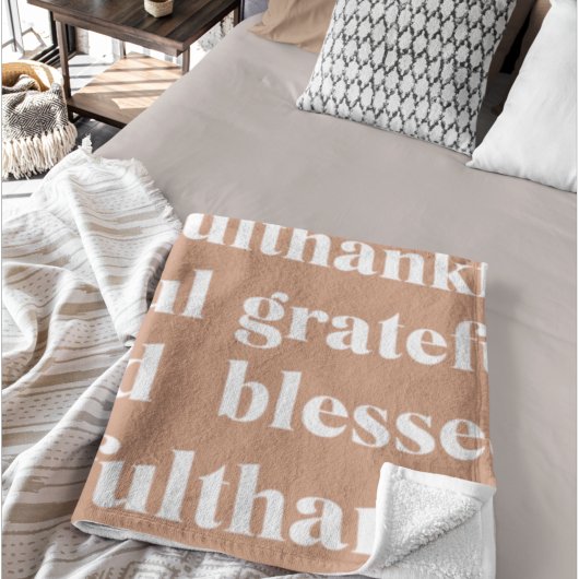 Dankful Grateful Blessed | THANKSGIVING Fleece Deken