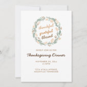 Dankful Grateful Blessed Thanksgiving met adem Kaart (Voorkant)