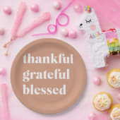 Dankful Grateful Blessed | THANKSGIVING Papieren Bordje (Feest)