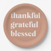 Dankful Grateful Blessed | THANKSGIVING Papieren Bordje (Voorkant)