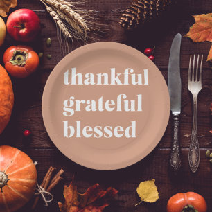 Dankful Grateful Blessed THANKSGIVING Papieren Bordje