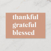 Dankful Grateful Blessed | THANKSGIVING Visitekaartje (Voorkant)