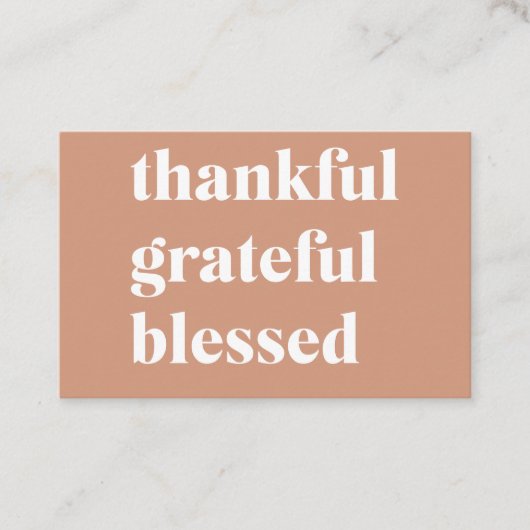 Dankful Grateful Blessed | THANKSGIVING Visitekaartje (Voorkant)
