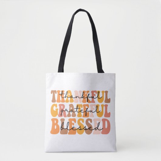 Dankful Grateful Blessed Tote Bag (Voorkant)