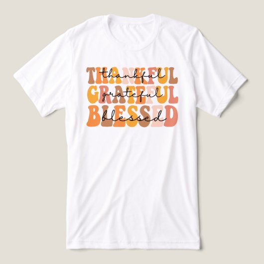 Dankful Grateful Blessed Tri-Blend Shirt (Design voorkant)