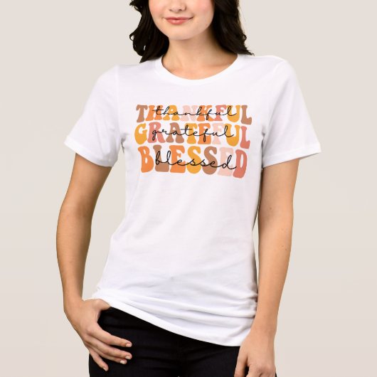 Dankful Grateful Blessed Tri-Blend Shirt (Voorkant)