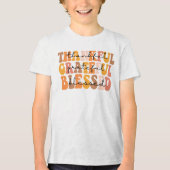 Dankful Grateful Blessed Tri-Blend Shirt (Voorkant)