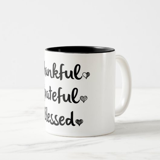 DANKFUL GRATEFUL BLESSED TWEEKLEURIGE KOFFIEMOK (Voorkant rechts)