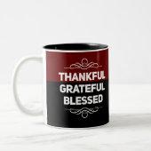 Dankful Grateful Blessed Tweekleurige Koffiemok (Links)
