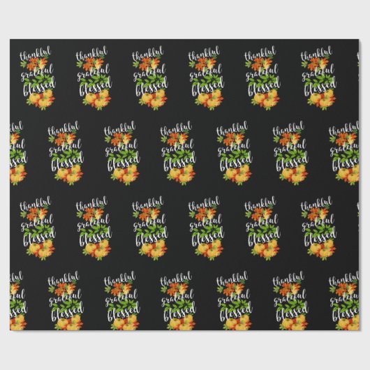 DANKFUL GRATEFUL BLESSEN THANKSGIVING CADEAUPAPIER (Vlak)