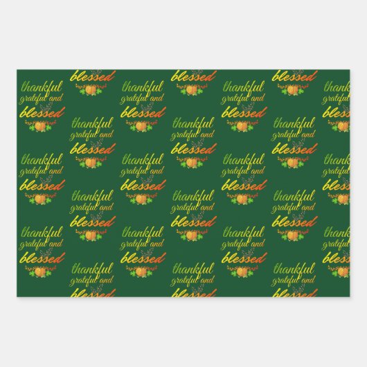 DANKFUL GRATEFUL BLESSEN THANKSGIVING INPAKPAPIER VEL (Voorkant)