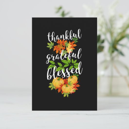DANKFUL GRATEFUL BLESSEN THANKSGIVING KAART (Staand voorkant)