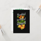 DANKFUL GRATEFUL BLESSEN THANKSGIVING KAART (Voorkant / Achterkant in situ)