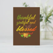 DANKFUL GRATEFUL BLESSEN THANKSGIVING KAART (Staand voorkant)