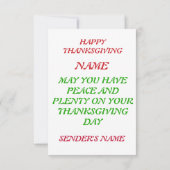 DANKFUL GRATEFUL BLESSEN THANKSGIVING KAART (Achterkant)