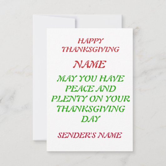 DANKFUL GRATEFUL BLESSEN THANKSGIVING KAART (Achterkant)