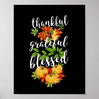 DANKFUL GRATEFUL BLESSEN THANKSGIVING POSTER